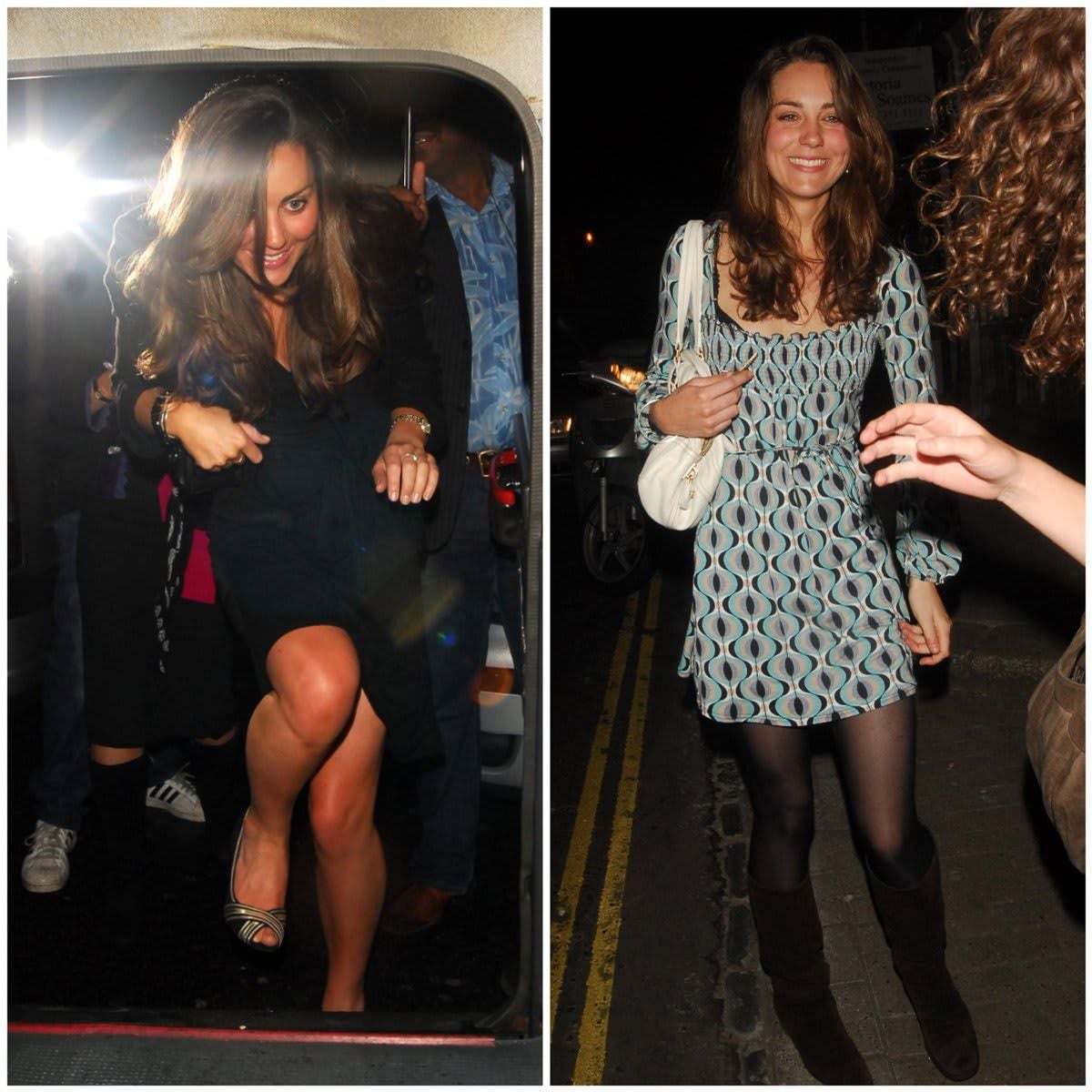 Kate Middleton hit the town after her split from Prince William (Left: May 2007; Right: April 2007)