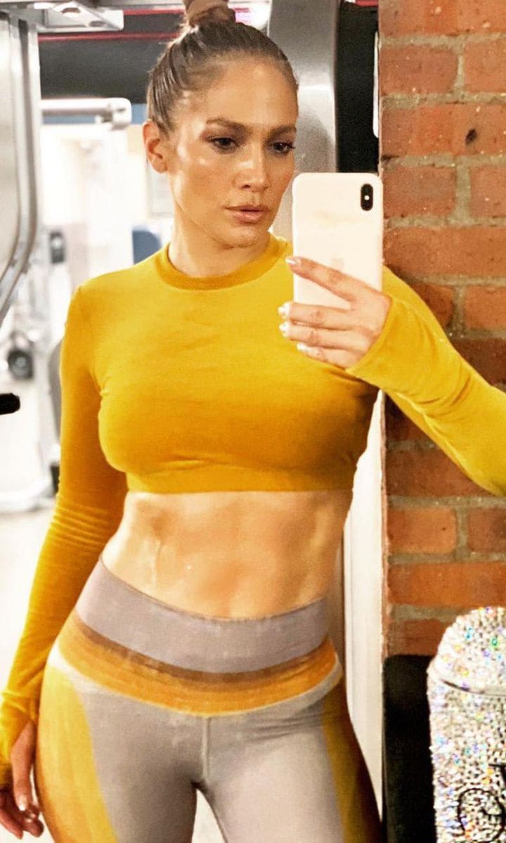 Jennifer Lopez shares a selfie after workout