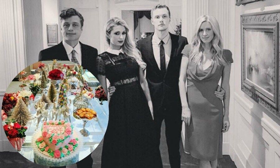 December 23: Nicky Hilton introduced her and James Rothschild's daughter Lily Grace to their friends and family at a holiday "sip and see."
Photo: Instagram/@nickyhilton/@parishilton