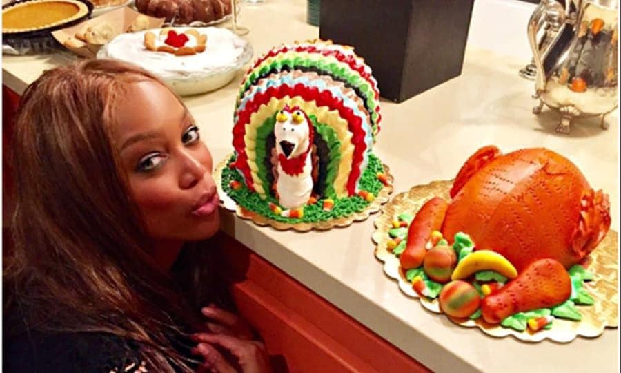 Tyra Banks revealed her twist on the festivities. "I was in charge of the turkey. So...I brought 2...turkey cakes. #Thanksgiving".
Photo: Instagram/@tyrabanks