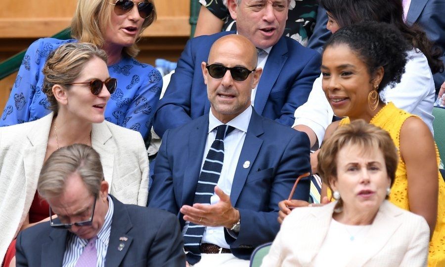 Actor Stanley Tucci, center, wife Felicity Blunt, left, and actress Sophie Okonedo were spotted on day 11.
Photo: Karwai Tang/WireImage