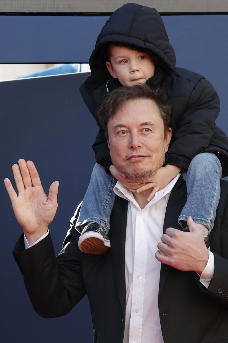 Elon Musk and one of his kids