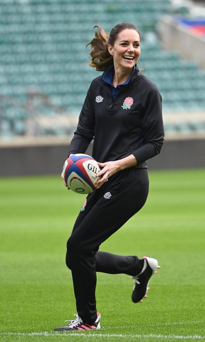 The Duchess of Cambridge Joins England Rugby Training Session