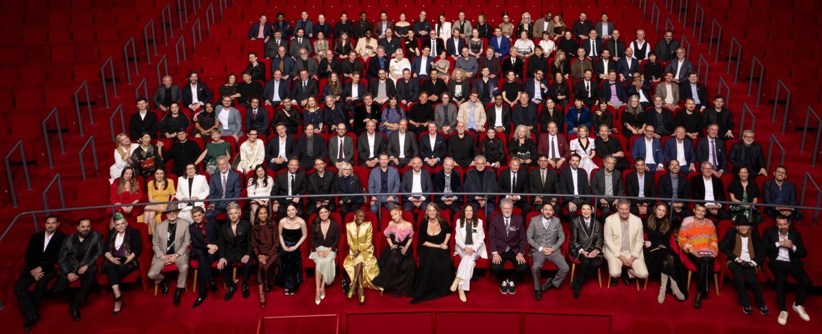 In this handout image provided by A.M.P.A.S., nominees for the 97th Oscars pose for a group photo at a dinner held at the Academy Museum on February 25, 2025 in Los Angeles, California. (Photo by Richard Harbaugh / The Academy via Getty Images)