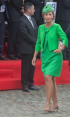 Princess Claire of the Belgians popped in green as she assisted the Paradr on National Day on July 21 in Brussel, Belgium.
Photo: Getty Images