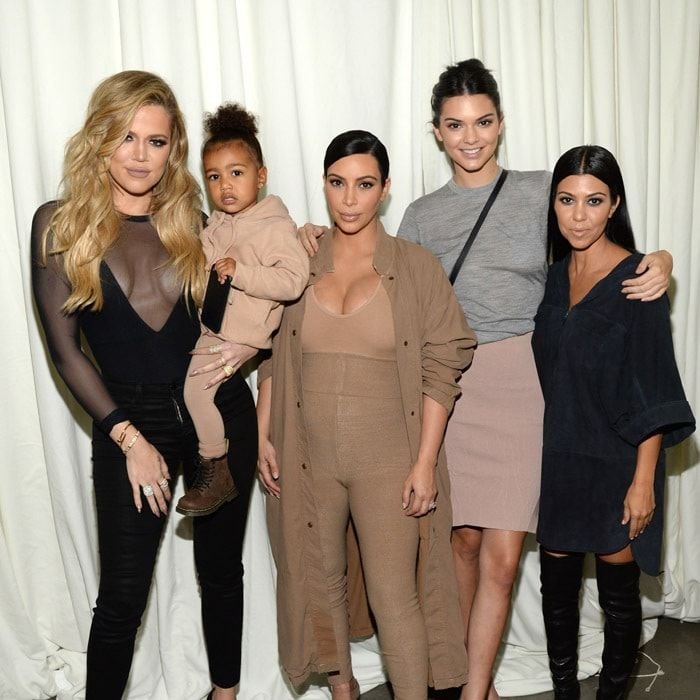 <b>September 2015</b>
<br>
North is definitely channeling a bit of Yeezy with this monochrome outfit, though she again matches with mom Kim.
</br><br>
Photo: Getty Images