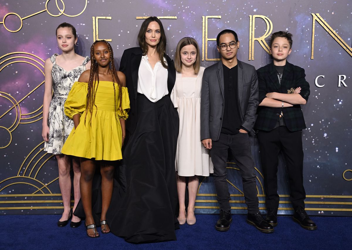 Angelina Jolie and her kids at the premiere of 'The Eternals'