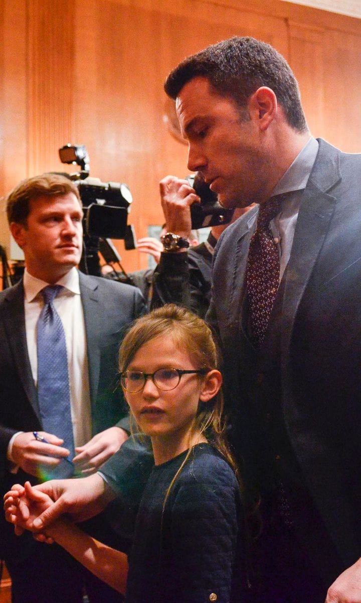 Ben, pictured with daughter Violet at a 2015 senate hearing, revealed that his oldest child corrects his Spanish