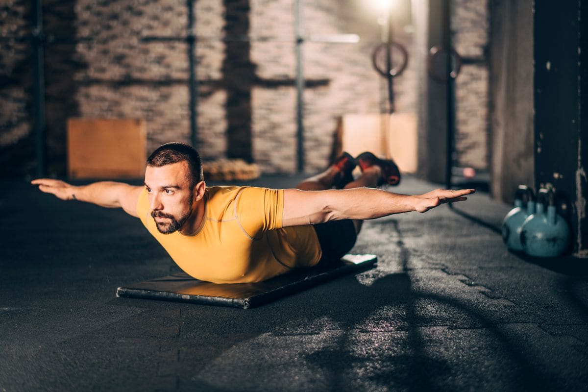 The superman is an isometric exercise that will help the lower back area.