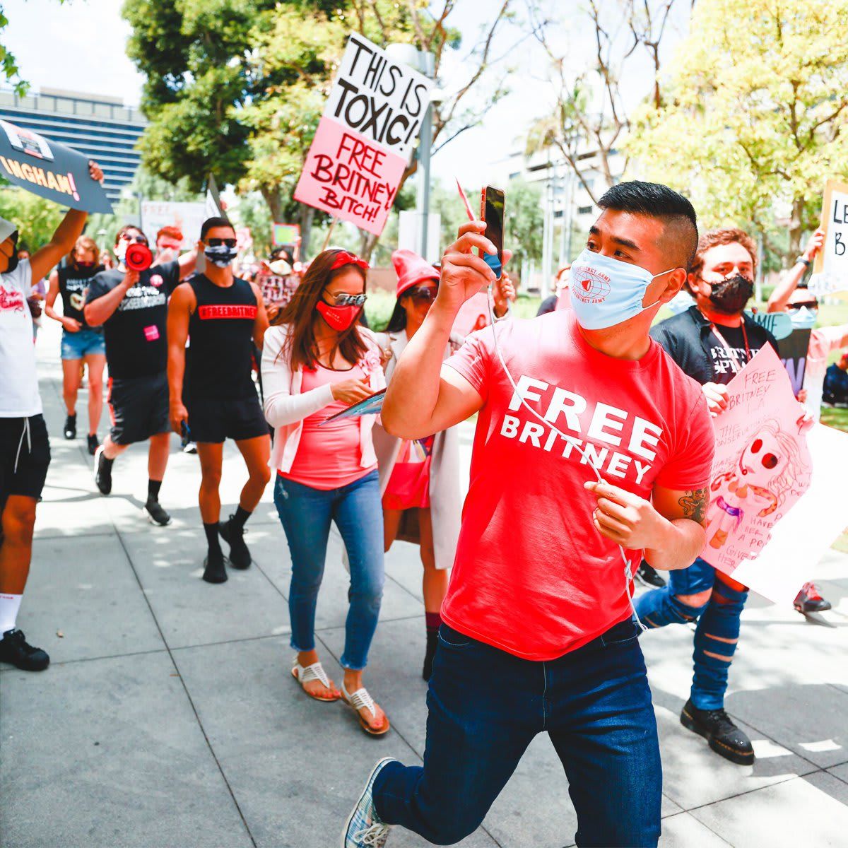 #FreeBritney Protest Outside Courthouse In Los Angeles During Conservatorship Hearing