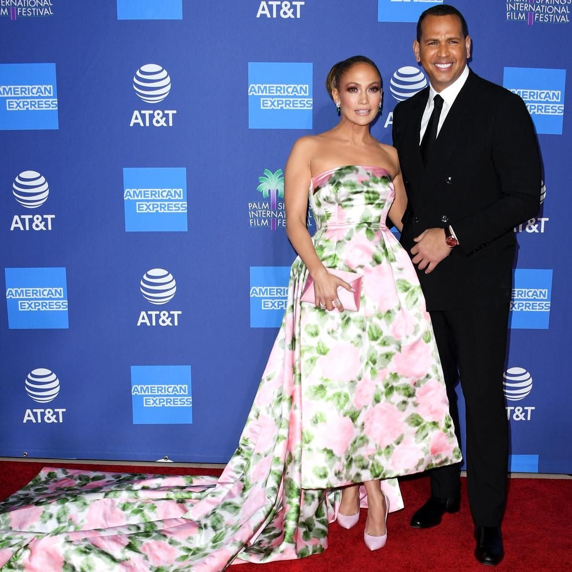 Jennifer Lopez and Alex Rodriguez attend the 31st Annual Palm Springs International Film Festival Film Awards Gala at Palm Springs Convention Center
