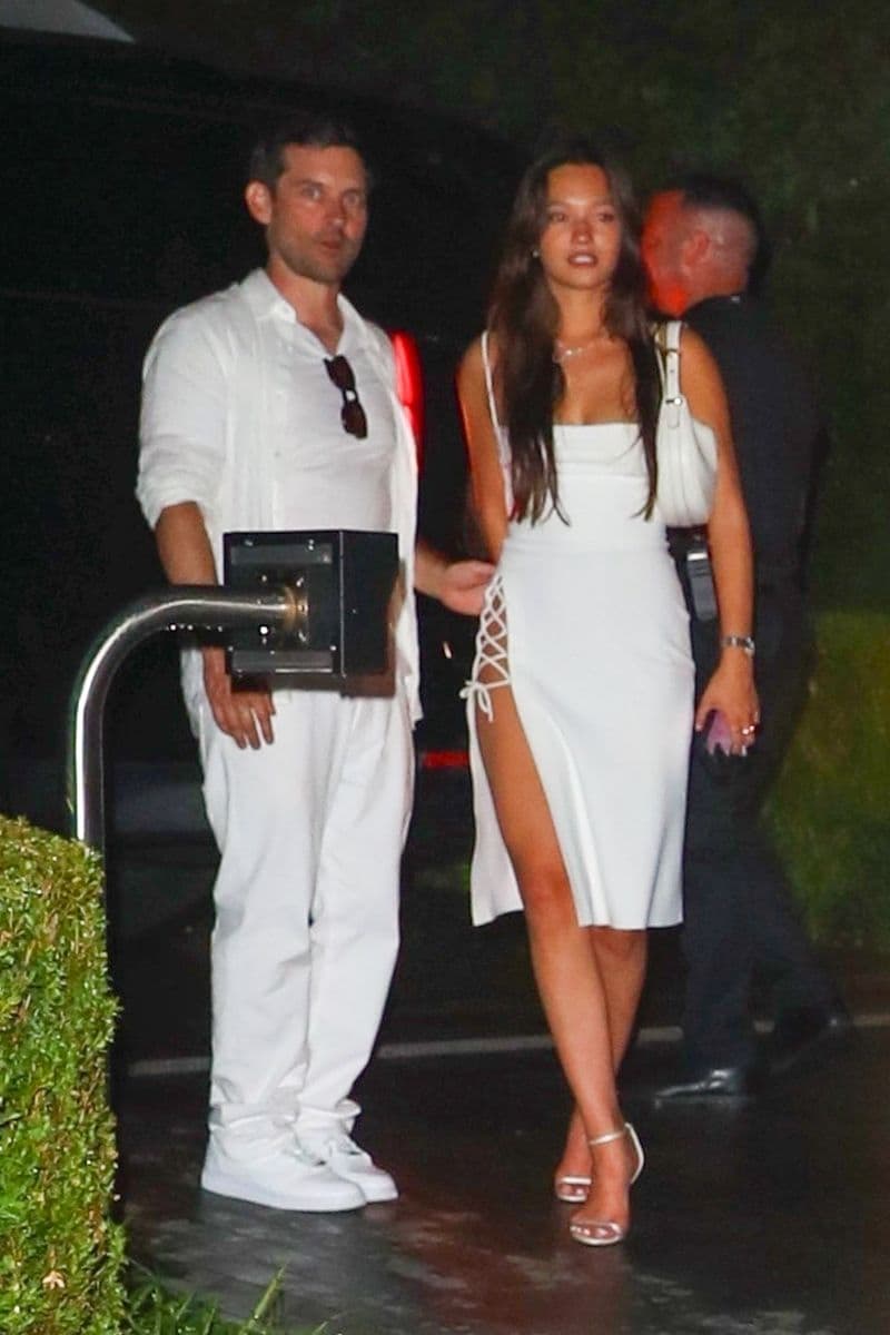 Tobey Maguire and Lily Chee at Michael Rubin's star-studded White Party