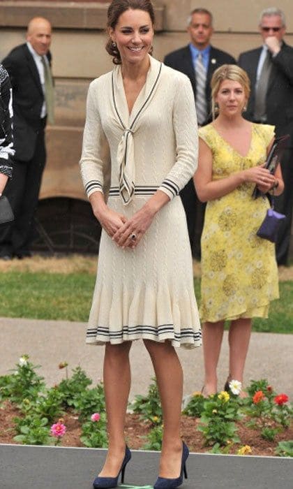 Burton dressed the royal in this matching cable knit ensemble for William and Kate's stop in Canada during their North American tour in 2011.
<br>