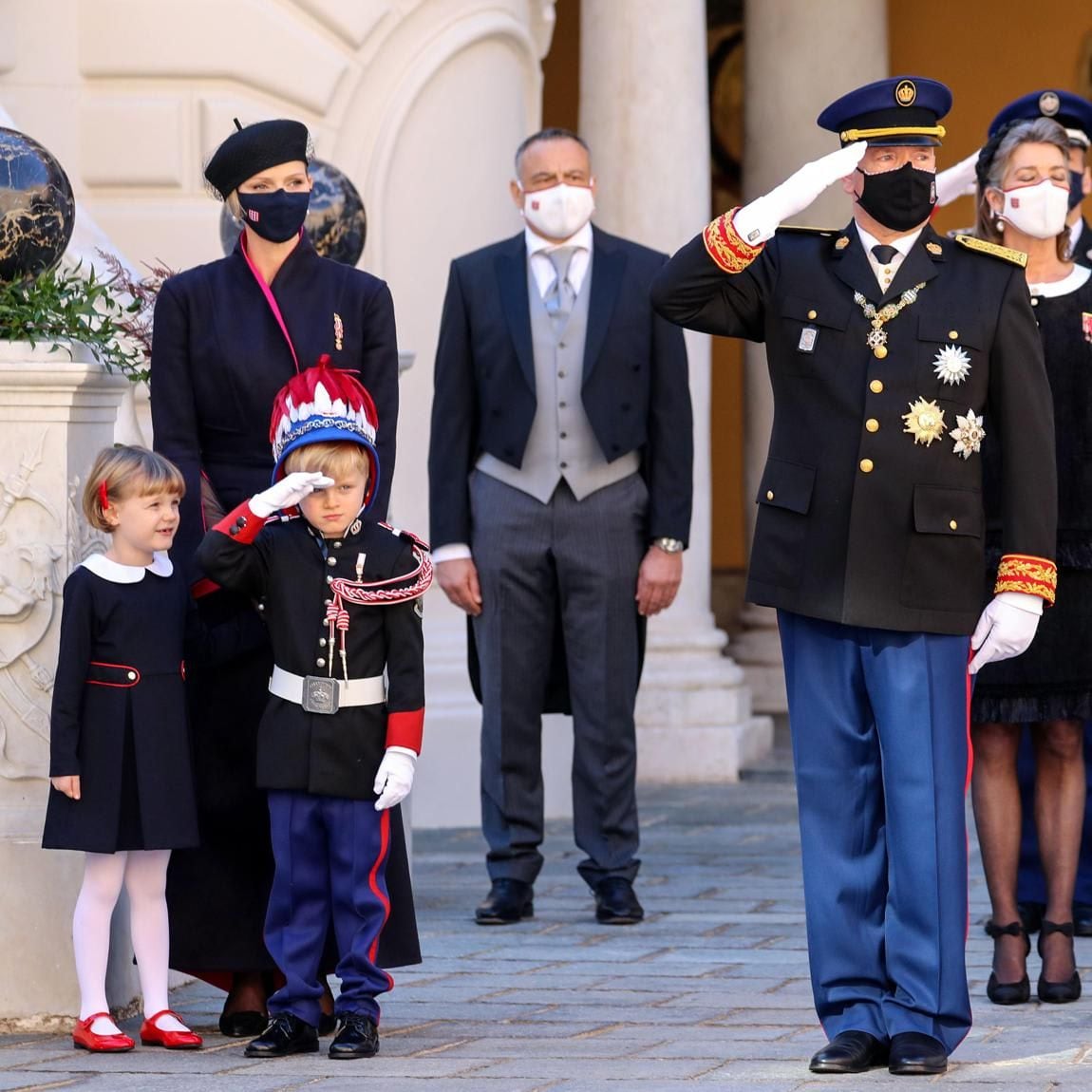 Jacques copied his dad Prince Albert’s salute