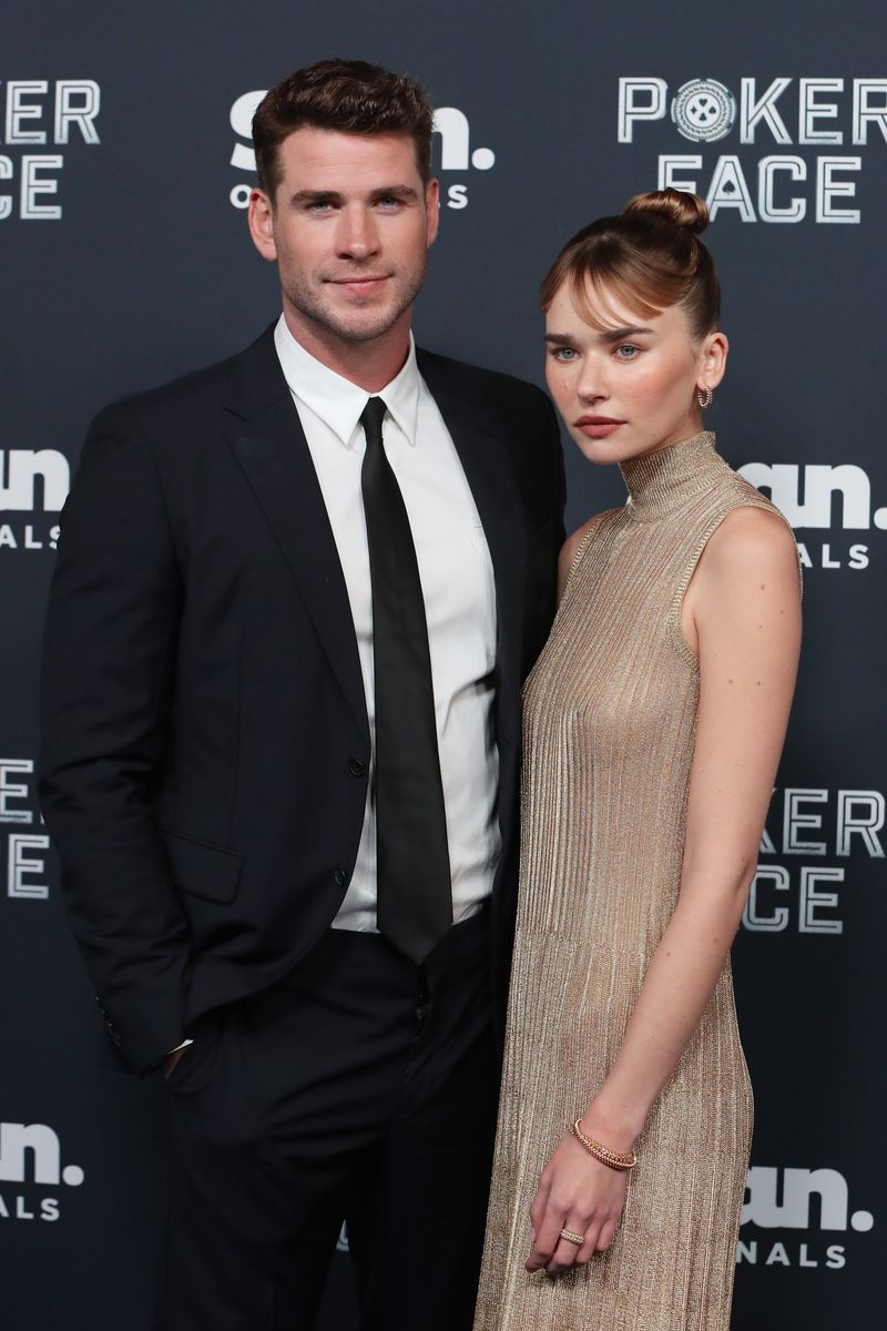 Hemsworth and Brooks at the premiere of 'Poker Face'