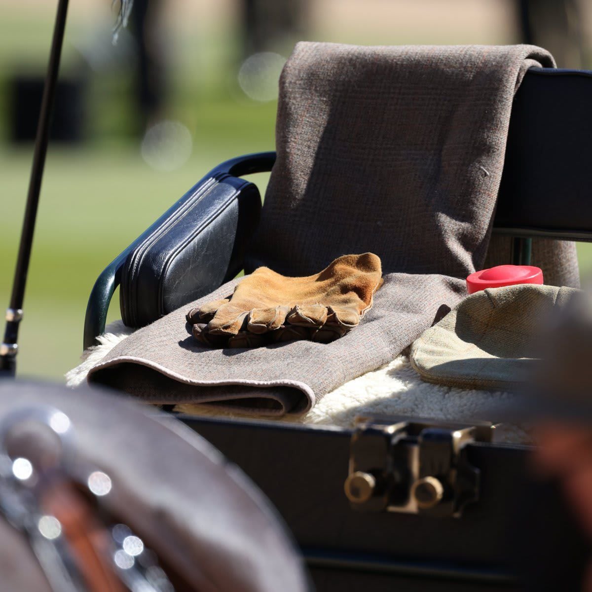 Prince Philip’s hat and gloves were seen on his carriage during the funeral