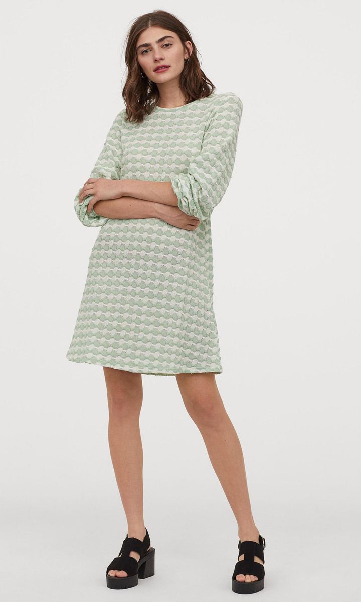 Short knit dress with print from H&M