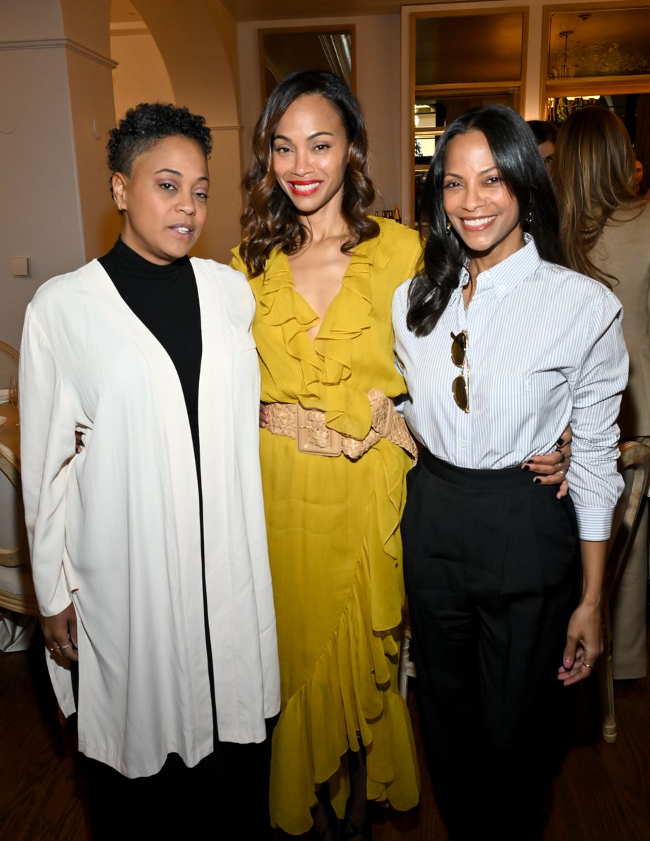 Mariel Saldana, Zoe Saldana, Cisely Saldana at the Golden Globes First-Time Nominee Luncheon 