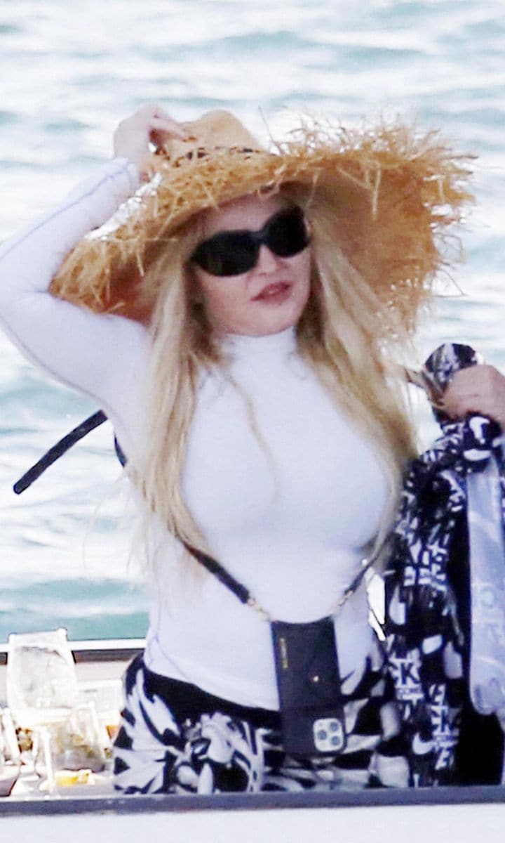 Madonna enjoys a boat ride in Taormina