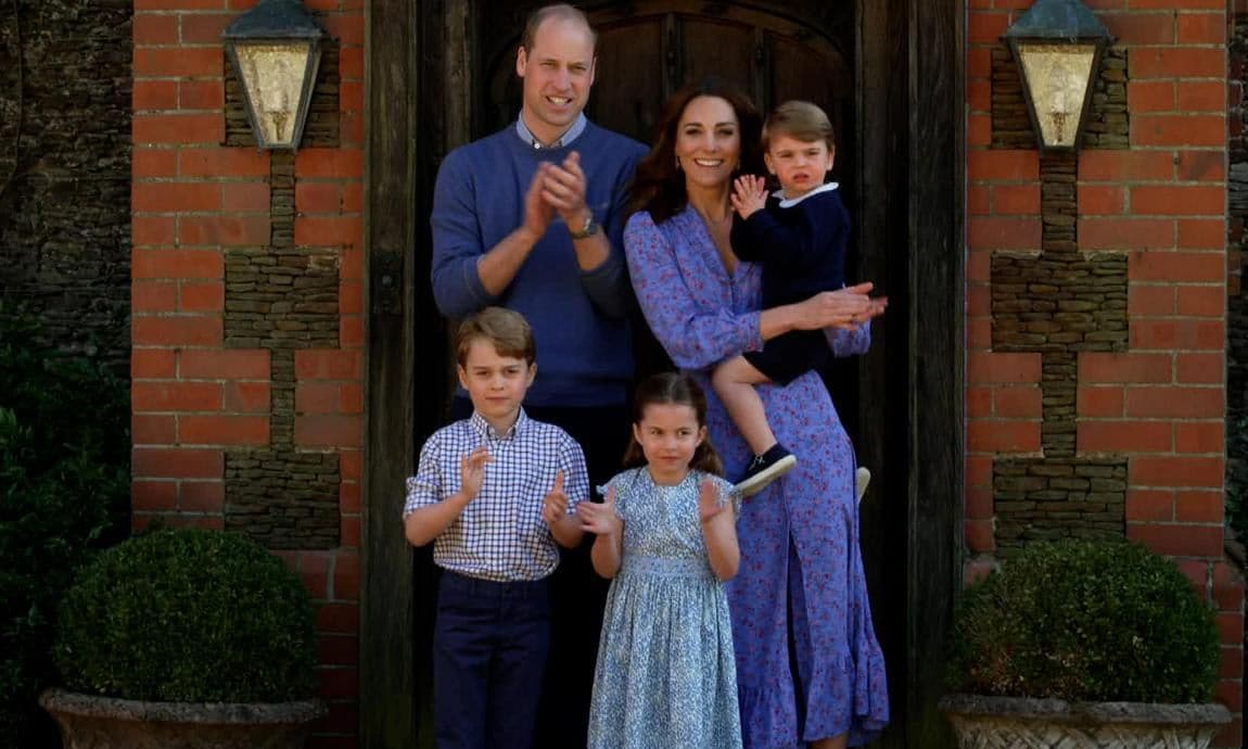 Kate and her family used their clothing to show support for the NHS in April