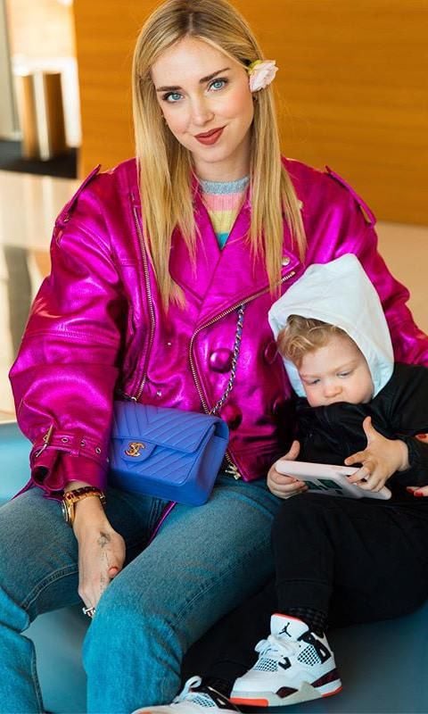 Chiara Ferragni in a fuchsia jacket