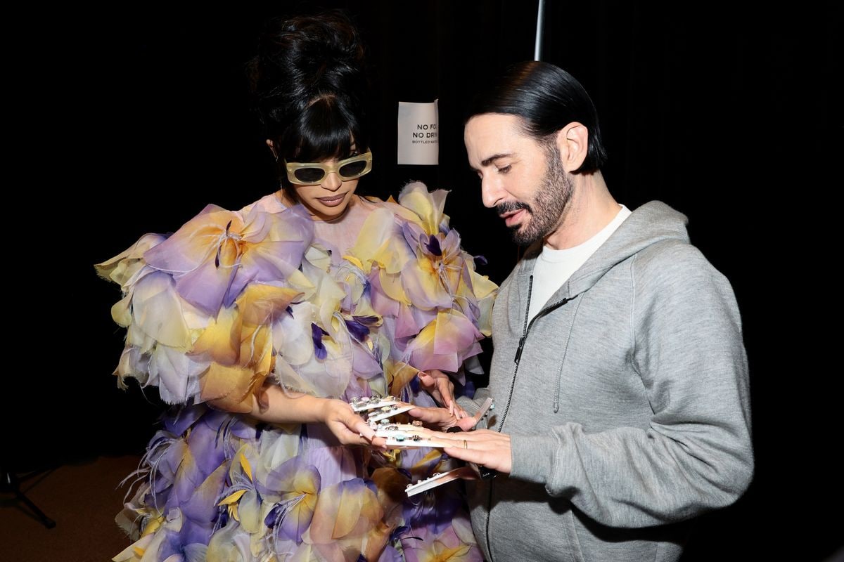 Cardi B and Marc Jacobs attend the Marc Jacobs Fall 2024 Runway at New York Public Library on July 01, 2024, in New York City. 