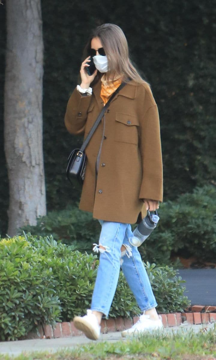 Lily Collins on a stroll