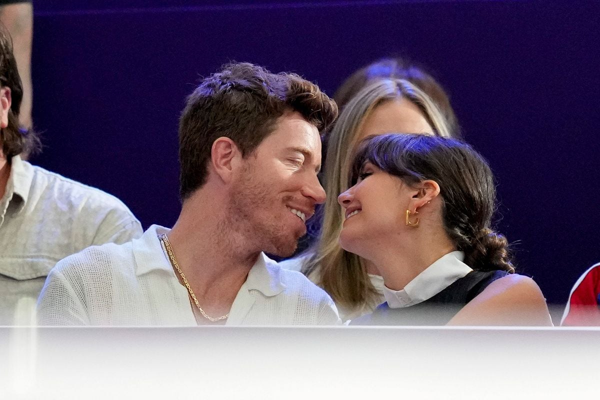 Shaun White and Nina Dobrev at the Fencing Men's Foil Team matches between USA and France