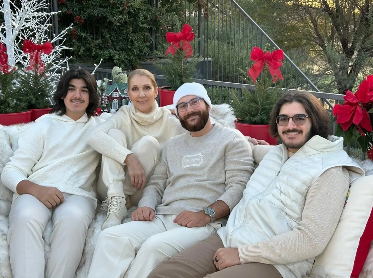 Celine Dion shares rare photo with her three sons on the anniversary of her husband's passing