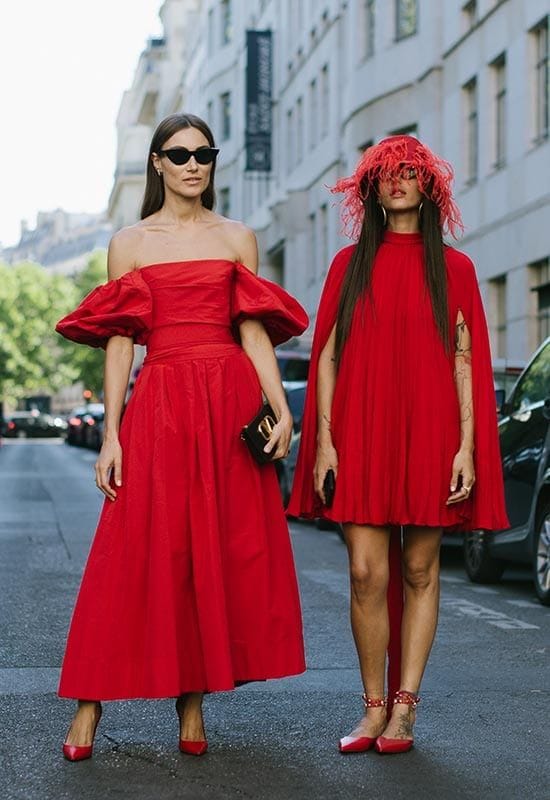Giorgia Tordini and Gilda Ambrosio red dresses
