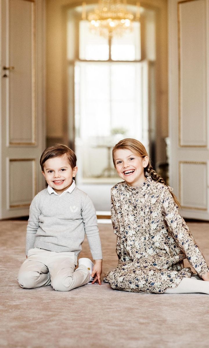 The Princess posed for a photo with her brother Prince Oscar