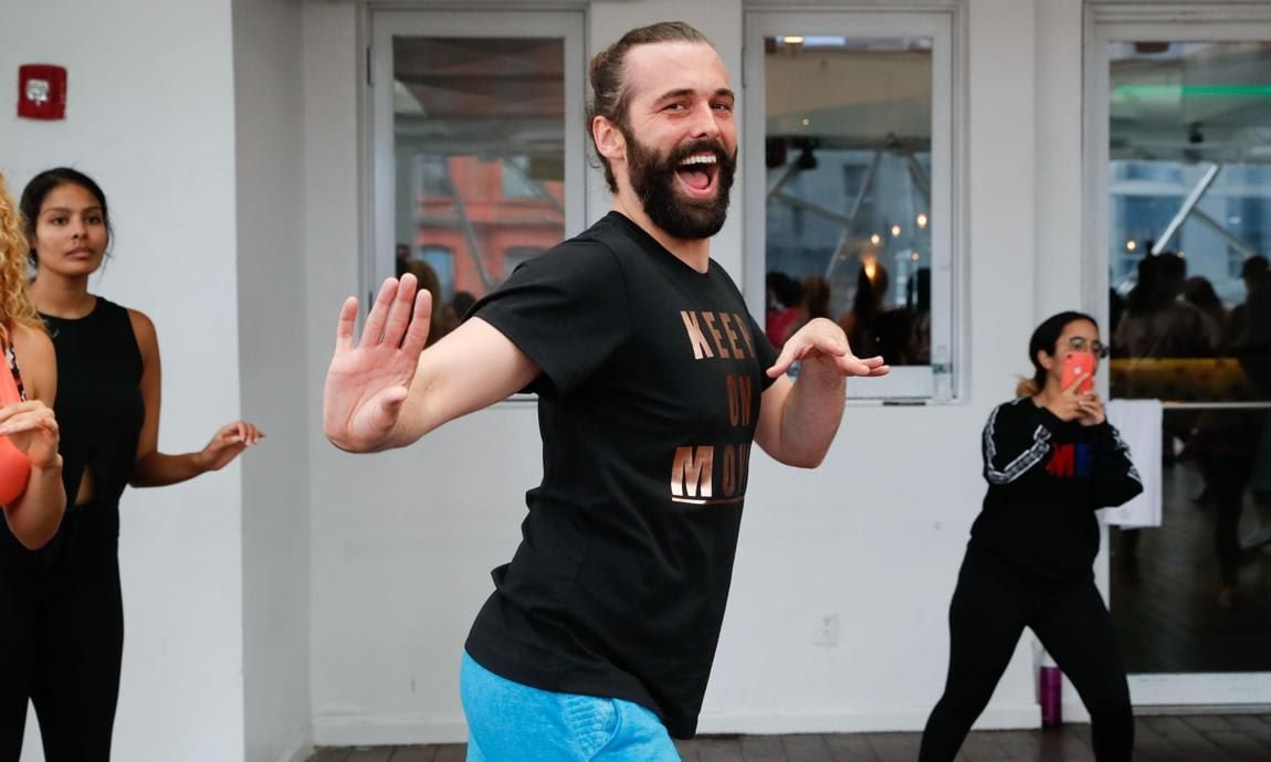 Jonathan Van Ness Zumba class in NYC for mental health awareness