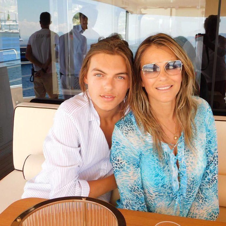 Elizabeth Hurley and son Damian