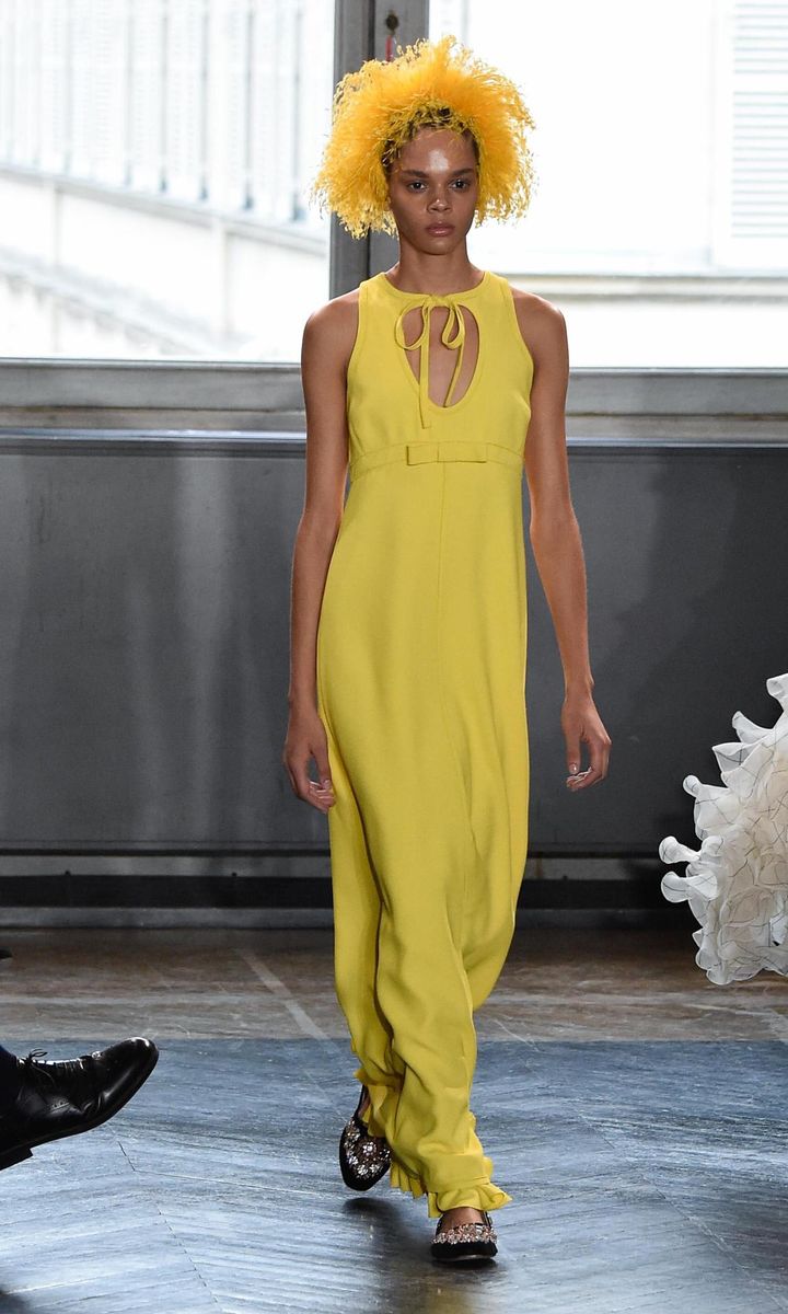 Hiandra Martinez walks the Giambattista Valli runway show