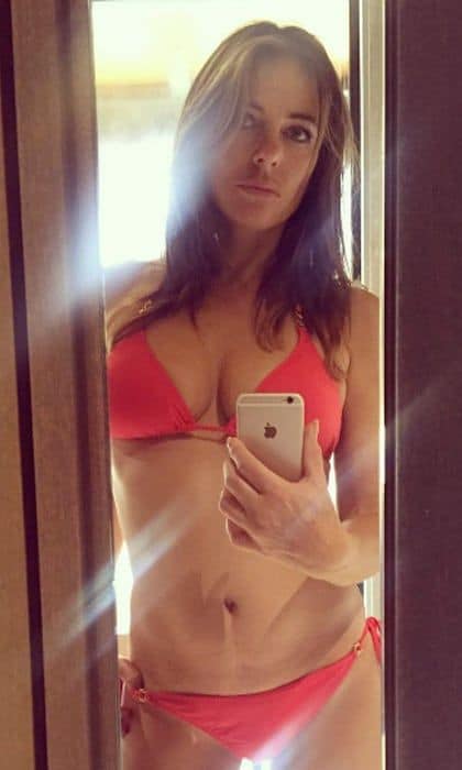 <b>Elizabeth Hurley</b>
The founder of the Elizabeth Hurley Beach swimwear celebrated National Bikini Day with a mirror selfie, showing off her trim figure in a sexy, coral two-piece. The 52-year-old actress captioned the photo:"#nationalbikiniday @elizabethhurleybeach."
Photo: Instagram/@Elizabethhurley1