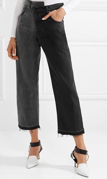 Two-Tone Distressed Mid-Rise Straight-Leg Jeans by Monse