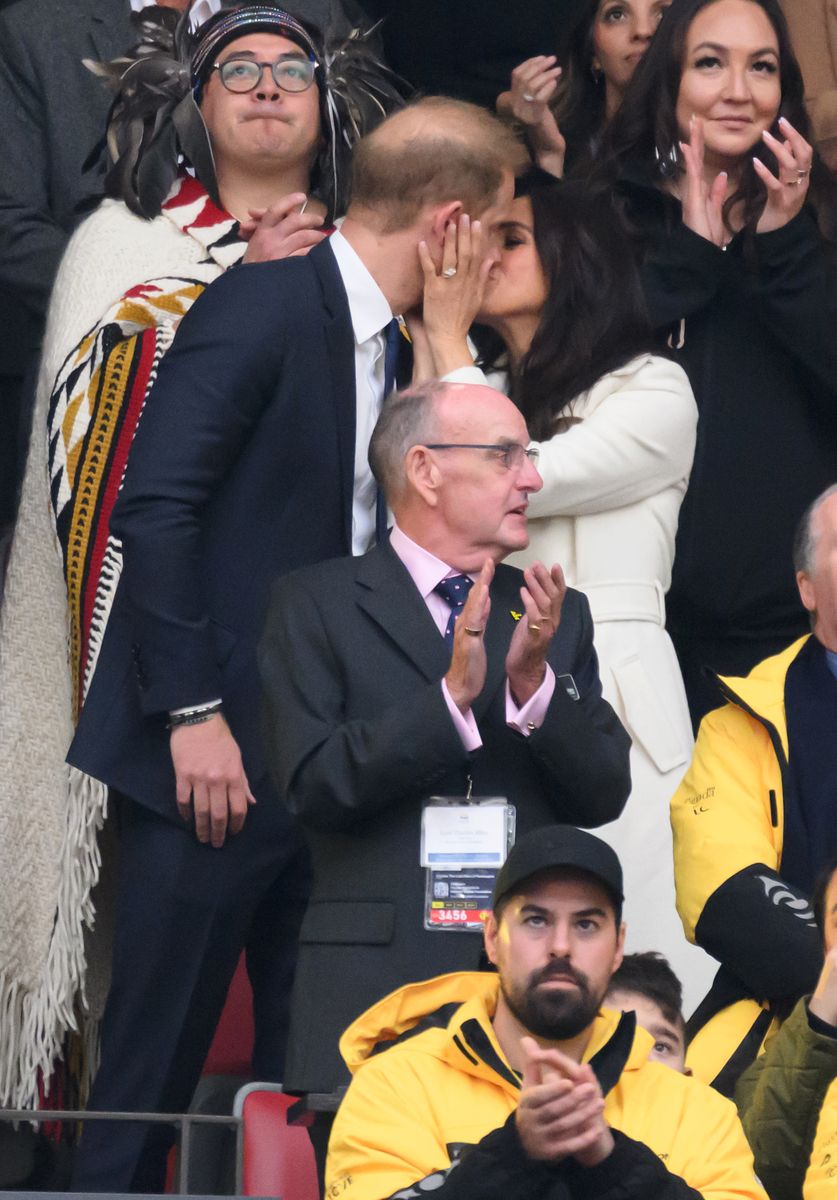 VANCOUVER, BRITISH COLUMBIA - FEBRUARY 08: Prince Harry, Duke of Sussex and Meghan, Duchess of Sussex during the opening ceremony of the 2025 Invictus Games at BC Place on February 08, 2025 in Vancouver, British Columbia, Canada. (Photo by Karwai Tang/WireImage)