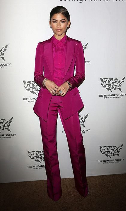 Zendaya went for the masculine trend in this suit at the Humane Society's To The Rescue gala held at Paramount Studios in Los Angeles.
Picture by Admedia, Inc SIPA USA/PA Images