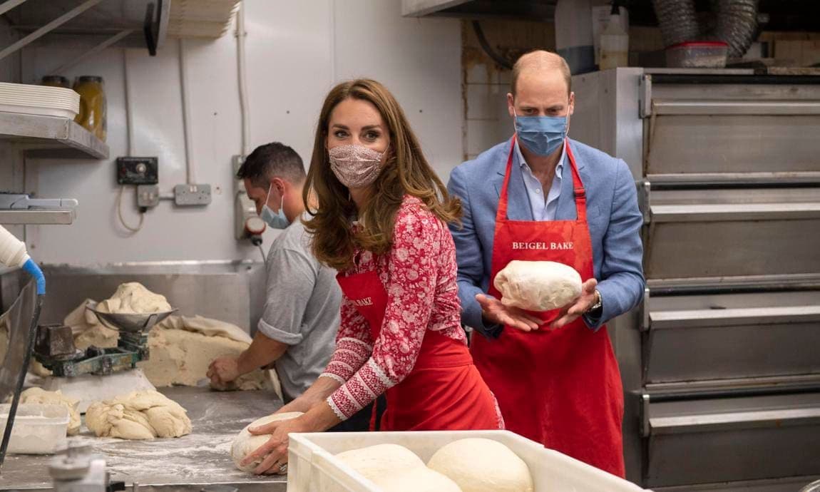 The Duke and Duchess of Cambridge kneaded dough at the Beigel Bake Brick Lane Bakery