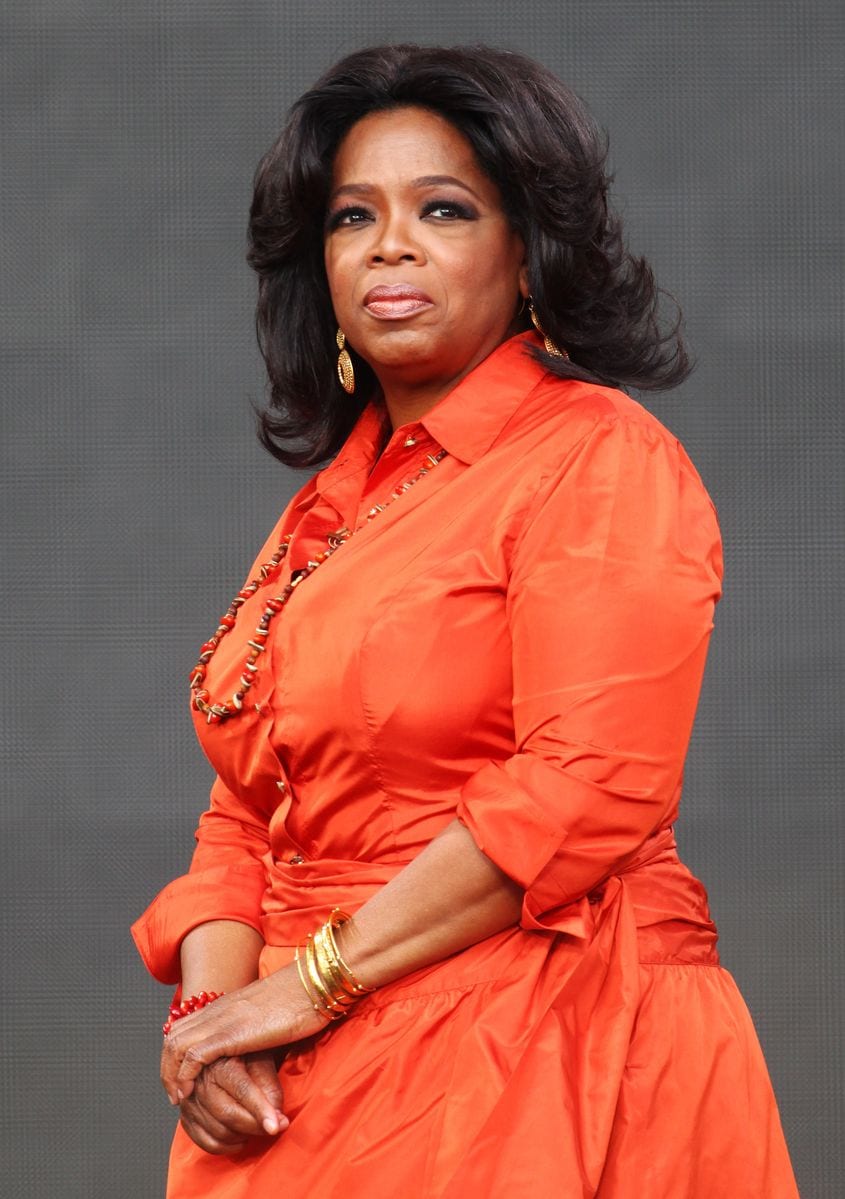 Oprah Winfrey looks from the set during the first taping of the "Oprah Winfrey Show" on December 14, 2010, in Sydney, Australia. 