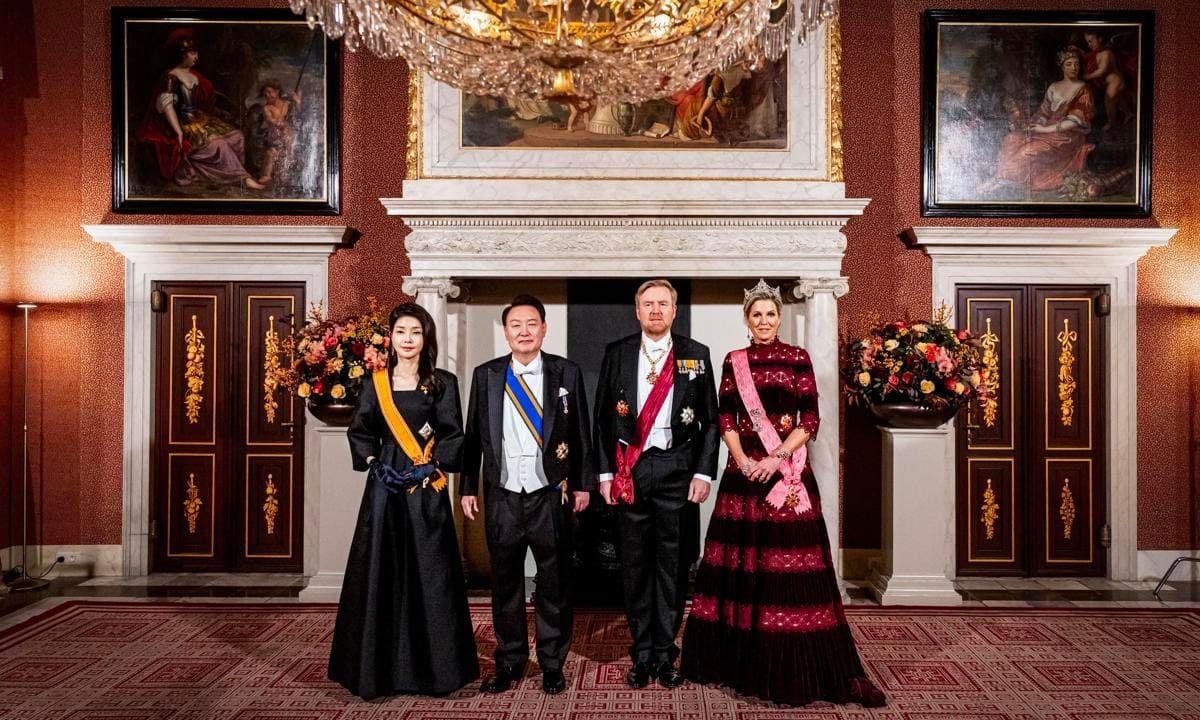 Queen Maxima and King Willem Alexander hosted the state banquet on Dec. 12