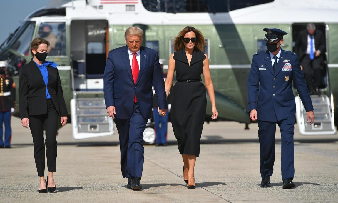 Melania and the president left the White House to travel to Tennessee for the final presidential debate