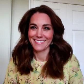 Kate Middleton wearing printed Raey dresses