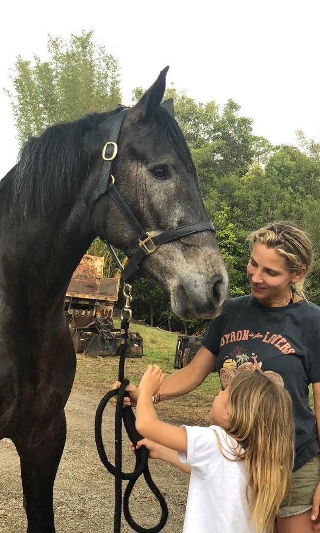 Elsa Pataky and daughter with horse
