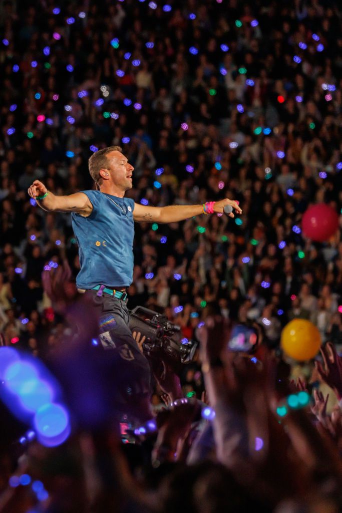 Chris Martin of Coldplay performs at Eden Park on November 13, 2024 in Auckland, New Zealand. (Photo by Dave Simpson/WireImage)