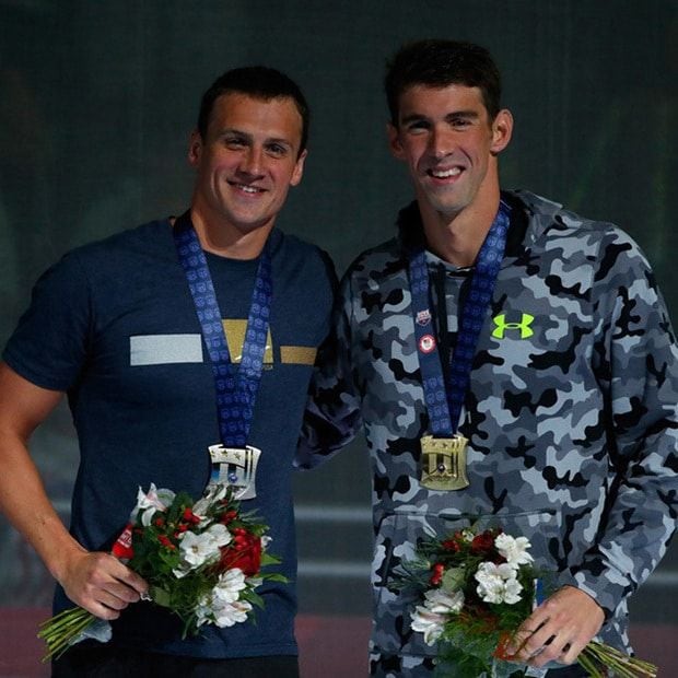 Ryan turned to former teammate Michael Phelps for advice, following his Rio scandal.
Photo: Al Bello/Getty Images