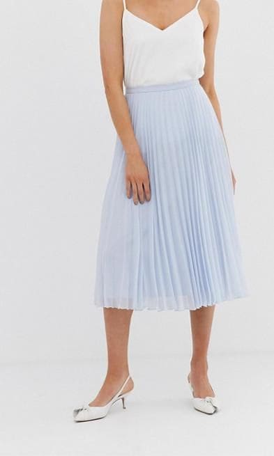 Midi pleated skirt by Asos