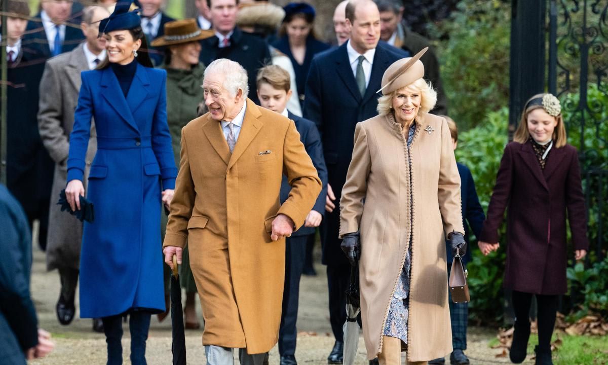 King Charles III and Queen Camilla led the royals on the traditional walk on Christmas Day.