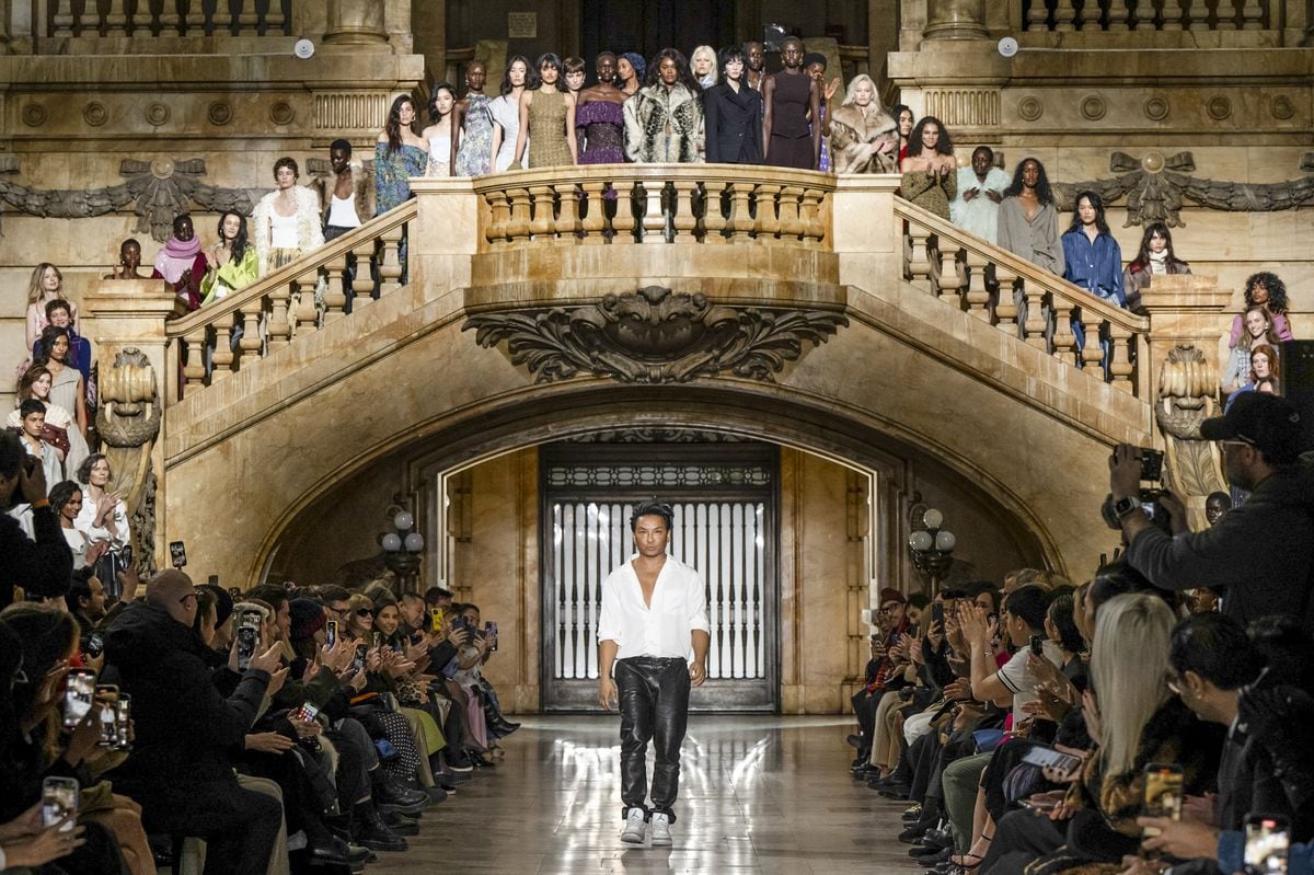 Fashion designer Prabal Gurung walks the runway during the Prabal Gurung Ready to Wear Fall/Winter 2025-2026 fashion show as part of the New York Fashion Week on February 8, 2025 in New York