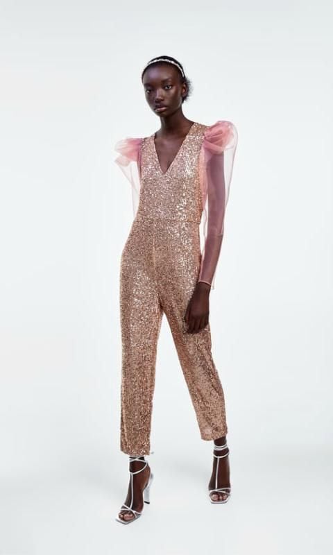 Organza Sequin Jumpsuit de Zara